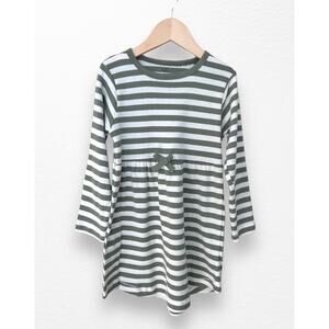 Organic Sage Striped Dress, Size 5T